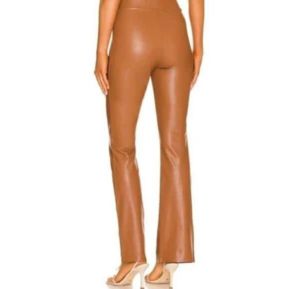 Commando Faux Leather Split Front Pant in Cocoa Size S - Picture 3 of 9